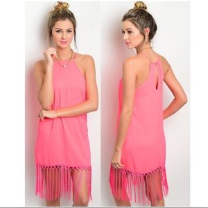 dusty pink pleated detail frill hem bodycon dress